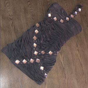 Ruffled, beaded cocktail dress